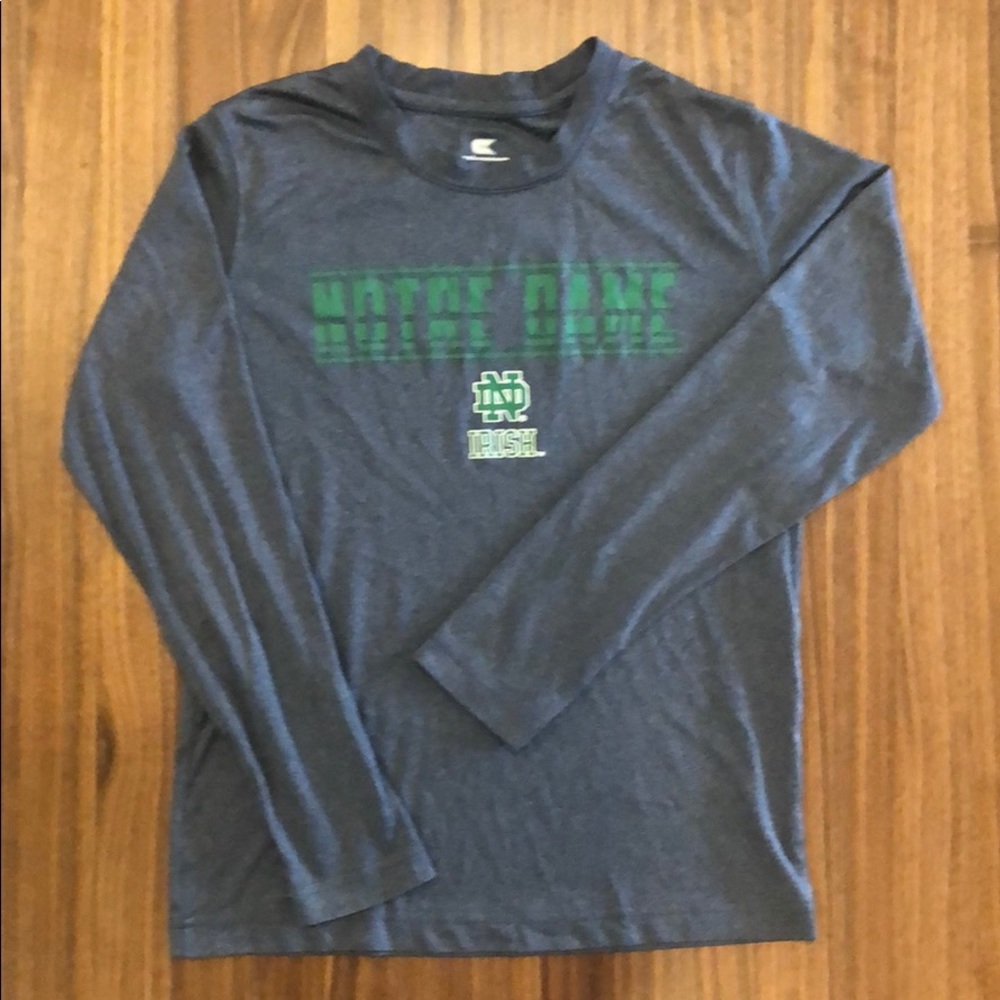 Youth quick-dry, long-sleeve Notre Dame shirt